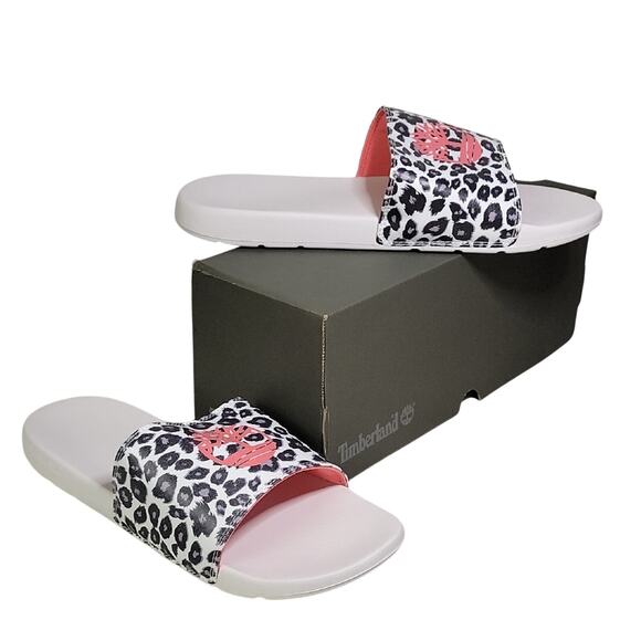 Timberland Animal Print Slides Womens Size 11 Mens Size 9 NEW - Picture 1 of 14